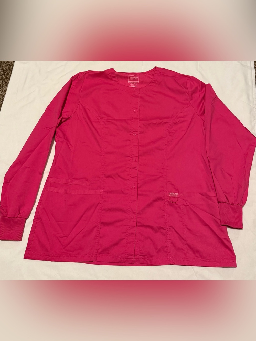 Cherokee Women's Bright Pink Medical Scrub Jacket
